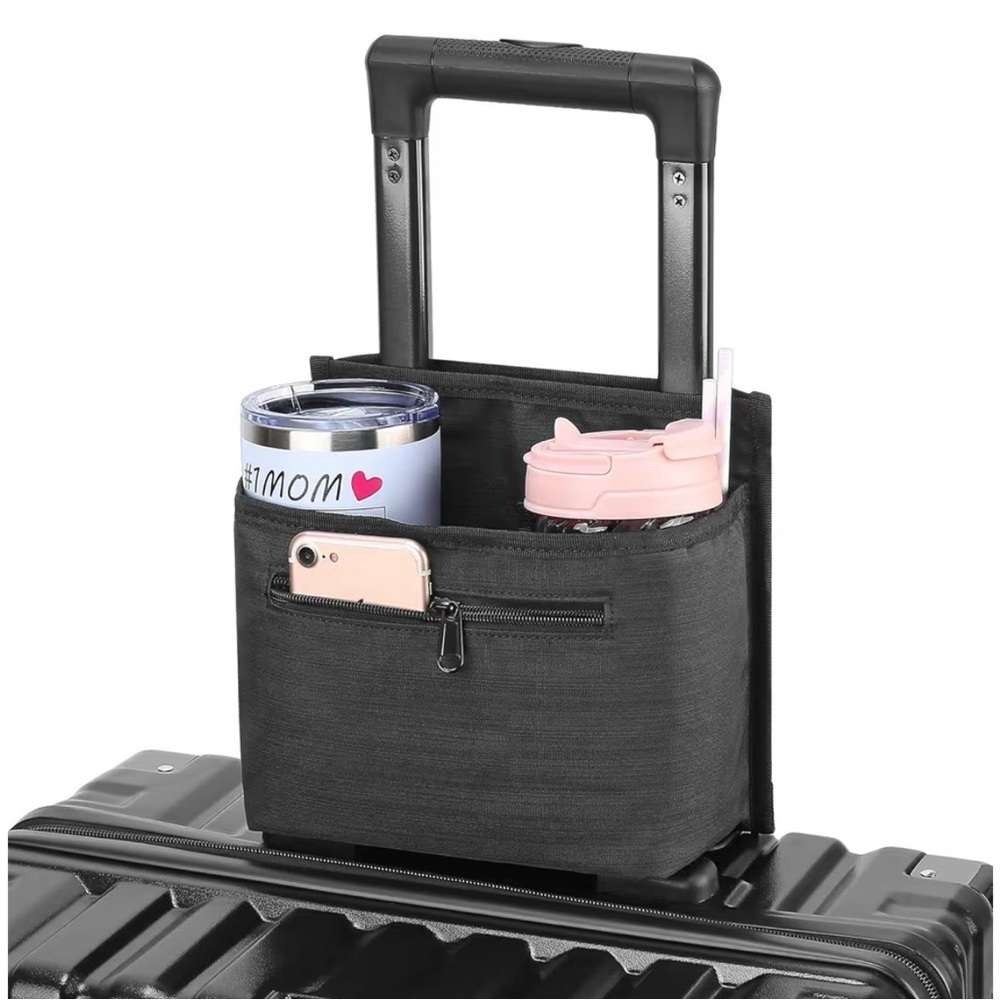 Black Travel Luggage Cup Holder